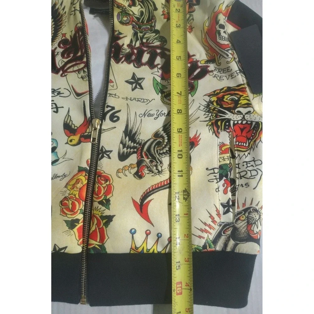 Ed Hardy Shrunken Flashboard Multi‎ Junior Track Jacket Tattoo Flash Size Small